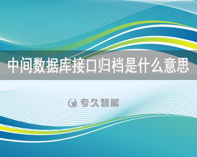 中間數(shù)據(jù)庫(kù)接口歸檔是什么意思-專(zhuān)久智能