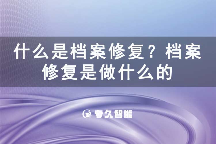 什么是檔案修復(fù)？檔案修復(fù)是做什么的-專久智能