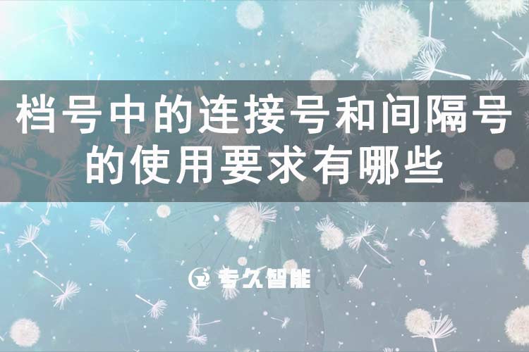 檔號(hào)中的連接號(hào)和間隔號(hào)的使用要求有哪些-專久智能