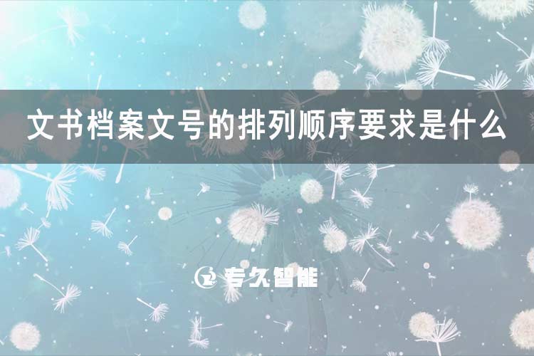 文書(shū)檔案文號(hào)的排列順序要求是什么-專久智能